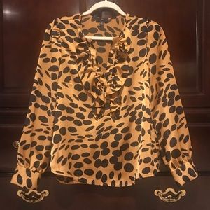 J Crew Animal Print Blouse Size S